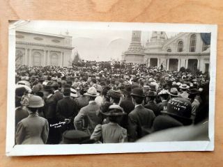 1909 Rppc Seattle Wa Visitors At Alaska Yukon Panama Huge Crowd Photo Pc