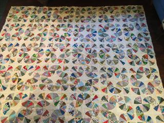 Vintage Handmade Patchwork Quilt Top Pinwheel Baby Bunting 82x100 " Unfinished