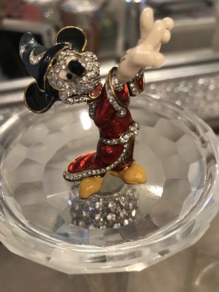 Swarovski Disney Sorcerer Mickey Mouse Jeweled Figurine By Arribas
