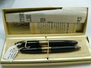Vintage Sheaffer Tuckaway Fountain Pen Pencil Set 4.  5  14k Nib
