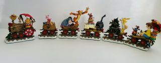 Danbury Winnie The Pooh Christmas Train 6 Cars Disney Holiday Piglet Tigger
