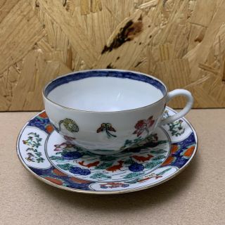 Vintage Floral Hand Painted Japanese Chinese Porcelain Tea Bowl Cup & Saucer