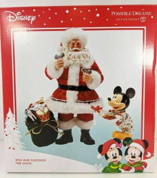 Dept 56 Possible Dreams Milk And Cookies For Santa Mickey Mouse Disney