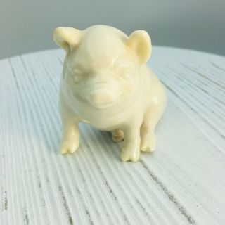 Vintage Beleek Ireland Porcelain Pig Figurine