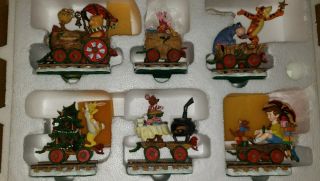 Vintage Danbury Winnie The Pooh Holiday Express 6 Car Train Christmas