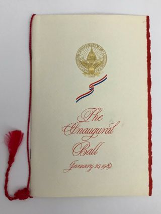 1989 Inauguration Program - President George Bush - Presidential Inaugural Ball