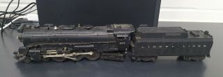 Vintage Lionel O Gauge 665 4 - 6 - 4 Lionel Lines Steam Locomotive With Tender