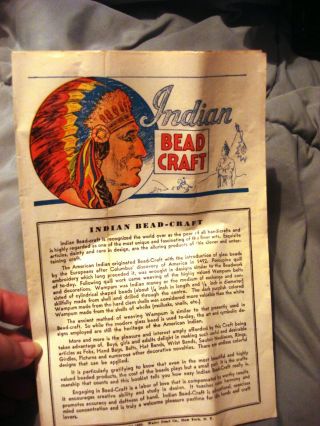 Vintage Official Boy Scout Indian Bead Craft Outfit Instructions