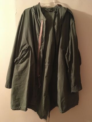 Vintage Us Army M51 M1951 Fishtail Parka Extreme Cold Weather Shell - Large