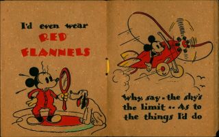 Rare 1930 ' s Walt Disney Enterprises Mickey Mouse Birthday Card By Hall Brothers 3