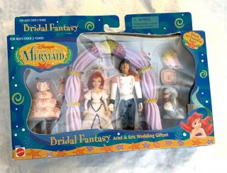 Disney The Little Mermaid Bridal Fantasy Ariel And Eric Wedding Giftset Mattel