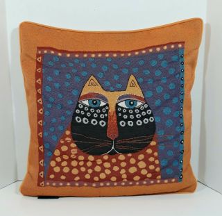 Laurel Burch Cat Tapestry Throw Decor Pillow 17 " X 17 "