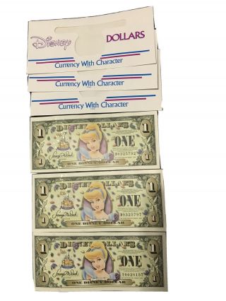 2005 $1 Cinderella D - D - T Disney Dollars Set Of 3 (50th Anniversary)