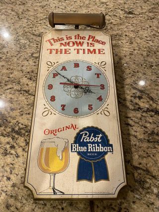 Vintage Advertising Pabst Blue Ribbon Wooden Sign This Is The Place Pbr Wood