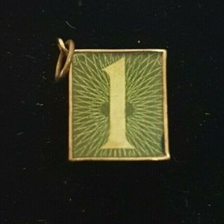 Vintage Solid 9ct Gold £1 One Pound Note " In Emergency Break Glass " Charm 2.  3g
