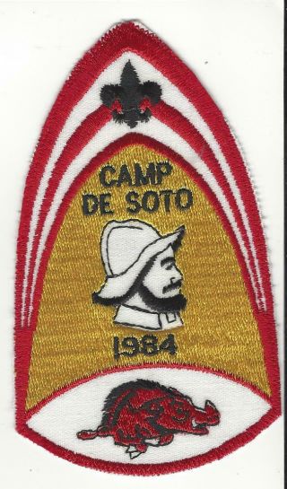 1984 Camp Desoto Area Council Boy Scout Patch - Oa 399 Csp Arkansas Razorbacks