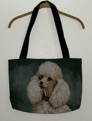 Poodle Tapestry Green Tote Bag Purse Toy Miniature Standard Linda Pickens Art