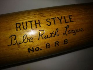 Old Babe Ruth Hanna Bat Rarity League Style Vintage 1940s 50s Brb Ny Yankees 34 "