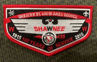 Oa Flap Lodge 51 Shawnee Greater St Louis Area 100th Anniversary Red