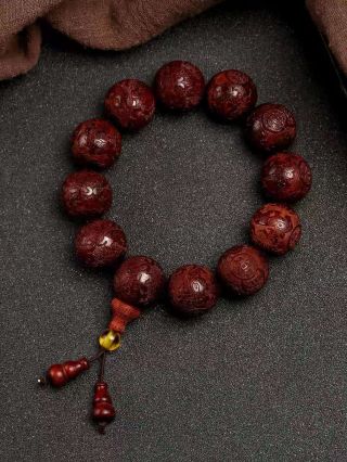 Chinese Natural Red Sandalwood Hand Carved Exquisite Bracelet 46270