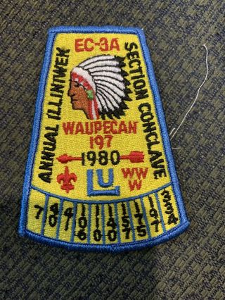1980 Oa Ec - 3a Section Conclave Patch Lodge 197 Waupecan Annual Illiniwek