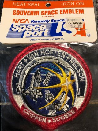 Nasa Space Shuttle Mission Patch Sts - 41c Hart Van Hoften Nelson Crippen Scobee