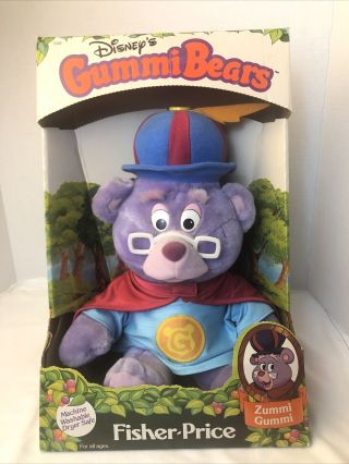 1985 Fisher Price Gummi Bears Zummi Bear 16 " Plush Walt Disney Prod Vintage