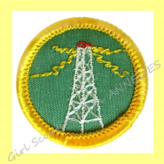 Radio & Television Cadette Girl Scout Rare Badge Tv Tower 1963 - 79