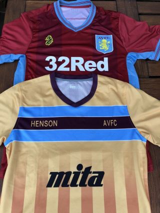 2 X Vintage Aston Villa Home & Away Football Shirts Size Medium Luke Henson