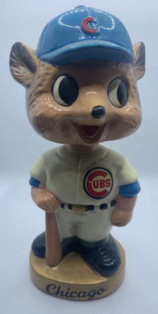 1960s Vintage Chicago Cubs Bobblehead Nodder - Gold Base