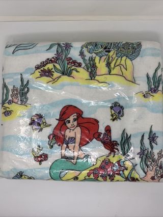 In Package Vintage Disney Little Mermaid Blanket Twin Or Full 72 " X 90 " 90s