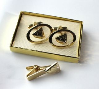 Vintage Cufflinks And Tieclip Command Module Jewelry From Rockwell