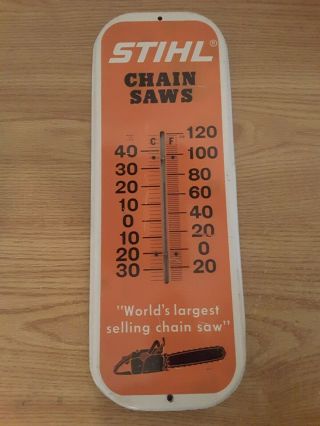 Vintage Stihl Chainsaw Advertising Thermometer (16 X 6 Inches)