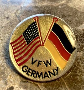 Vintage Veterans Vfw Germany Friendship Flag Pin