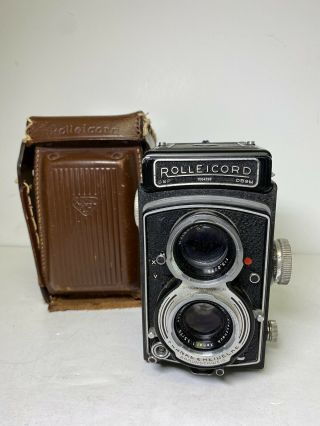 Vintage Rollei Rolleicord Iv 120 Film Tlr Camera W/ Xenar 75mm F3.  5 Lens