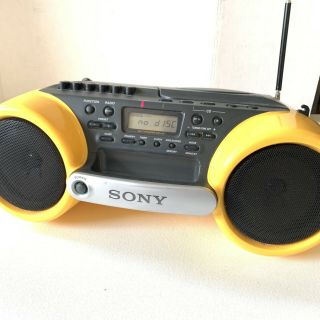 Sony Esp Sports Cfd - 980 Vintage Water Resistant Cd/cassette Boombox Yellow