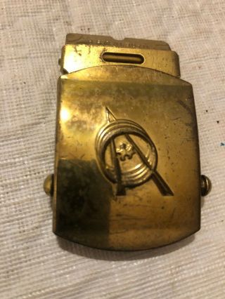 Vintage Boy Scouts Explorer Solid Brass Belt Buckle With Anchor
