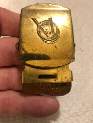 Vintage Boy Scouts Explorer Solid Brass Belt Buckle With Anchor 3