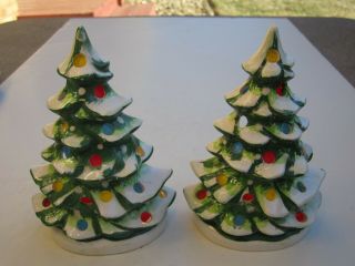 Vtg 1960 Holt Howard Co.  Japan Ceramic Christmas Tree Candle Holders