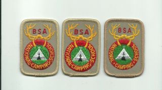 Af Scout Bsa National Camping School Patch 3 Different Tan Twill Pb Ncs Camp