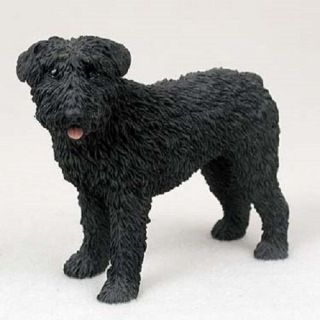 Bouvier Des Flandres Uncropped Dog Hand Painted Figurine Resin Statue Puppy Gift