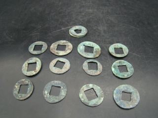 Chinese Eastern Han Dynasty (24 - 220 Ad) Bronze 13 Coins (wu Zhu) B4399