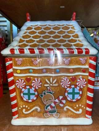 Disney Mickey Mouse and Friends Holiday Gingerbread House Cookie Jar 2