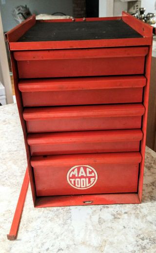 Vintage Mac Tools Small 5 Drawer Side Attaching Hang - On Toolbox