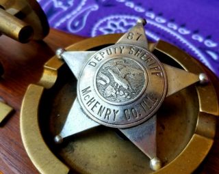 Vintage Mchenry Co Illinois Deputy Sheriff 5 Point Star Coat Badge (obsolete)