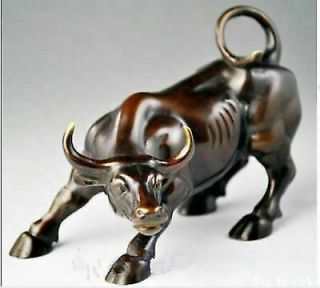 Big Wall Street Bronze Fierce Bull Ox Statue Nr223 Dk - 100