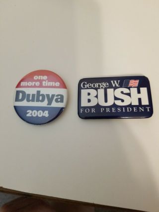 George W.  Bush For President 2 Pins