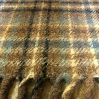 Vintage Pendelton Tartan Plaid Wool Blanket Throw Fringed 46 " X 63 " Usa