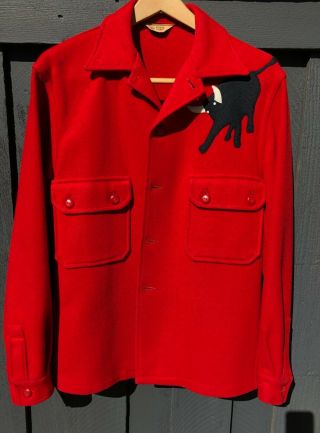 Vintage Boy Scout Official Red Wool Jac - Shirt - Men 