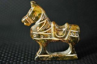Exquisite Chinese Old Jade Carved Horse Statue H45